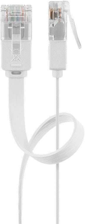 Cat 5e Flat-Patch Cable U/Utp, White, 5 M - Copper