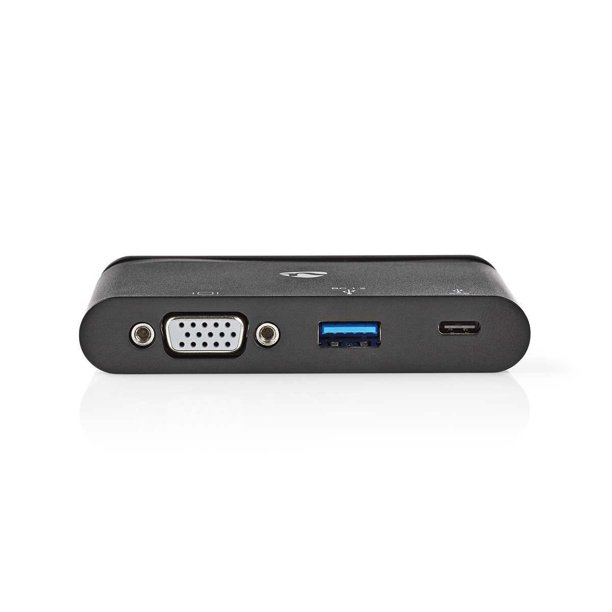 Nedis Tcarf220bk Base Para Portátil Y Replicador De Puertos Usb 3.2 Gen 1 (3.1 Gen 1) Type-C Negro
