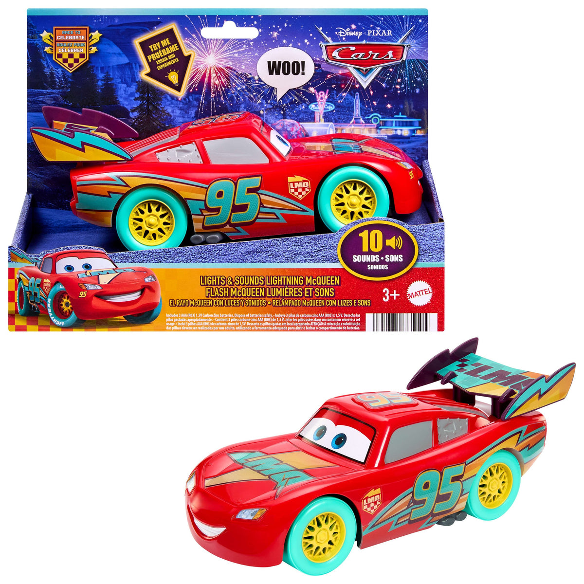 Coche Rayo Mcqueen Cars Disney Pixar Luces Y Sonido