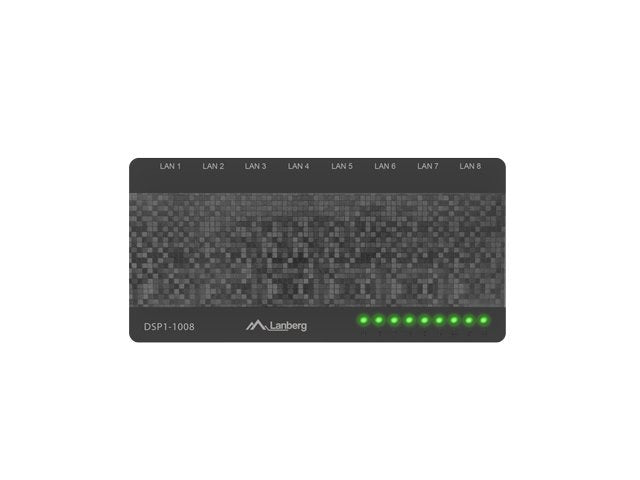 EAN 5901969415704 - Lanberg DSP1-1008 switch No administrado Gigabit Ethernet (10/100/1000) Negro, Gris imagen 1