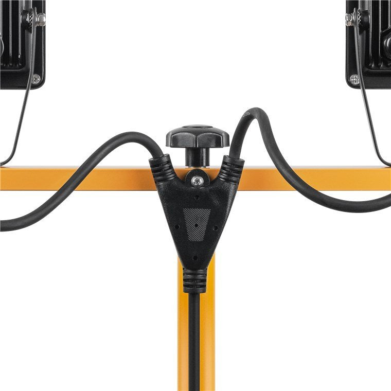 Luz De Trabajo Led Con Trípode Telescópico, 2x 50w 8500lm Y Luz Blanca Fría (6500 K), Interior Y Exterior Ip65