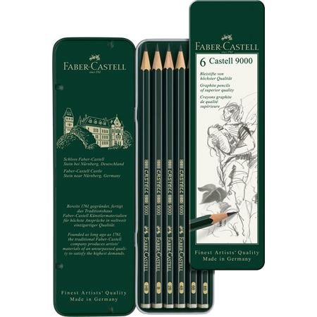 Lápiz De Grafito Faber-Castell Hb/8b (6 Un - Negro)