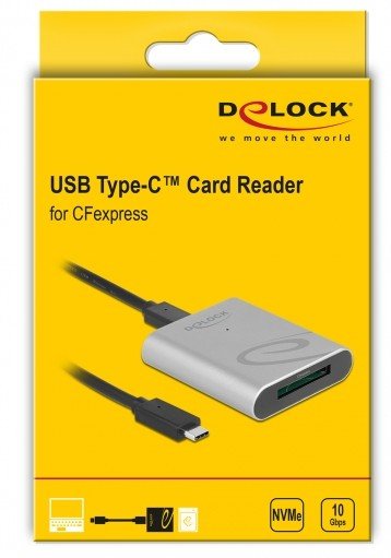 Delock Usb Type-C Card Reader Im Aluminium Gehäuse Für Cfexpress Speicherkarten