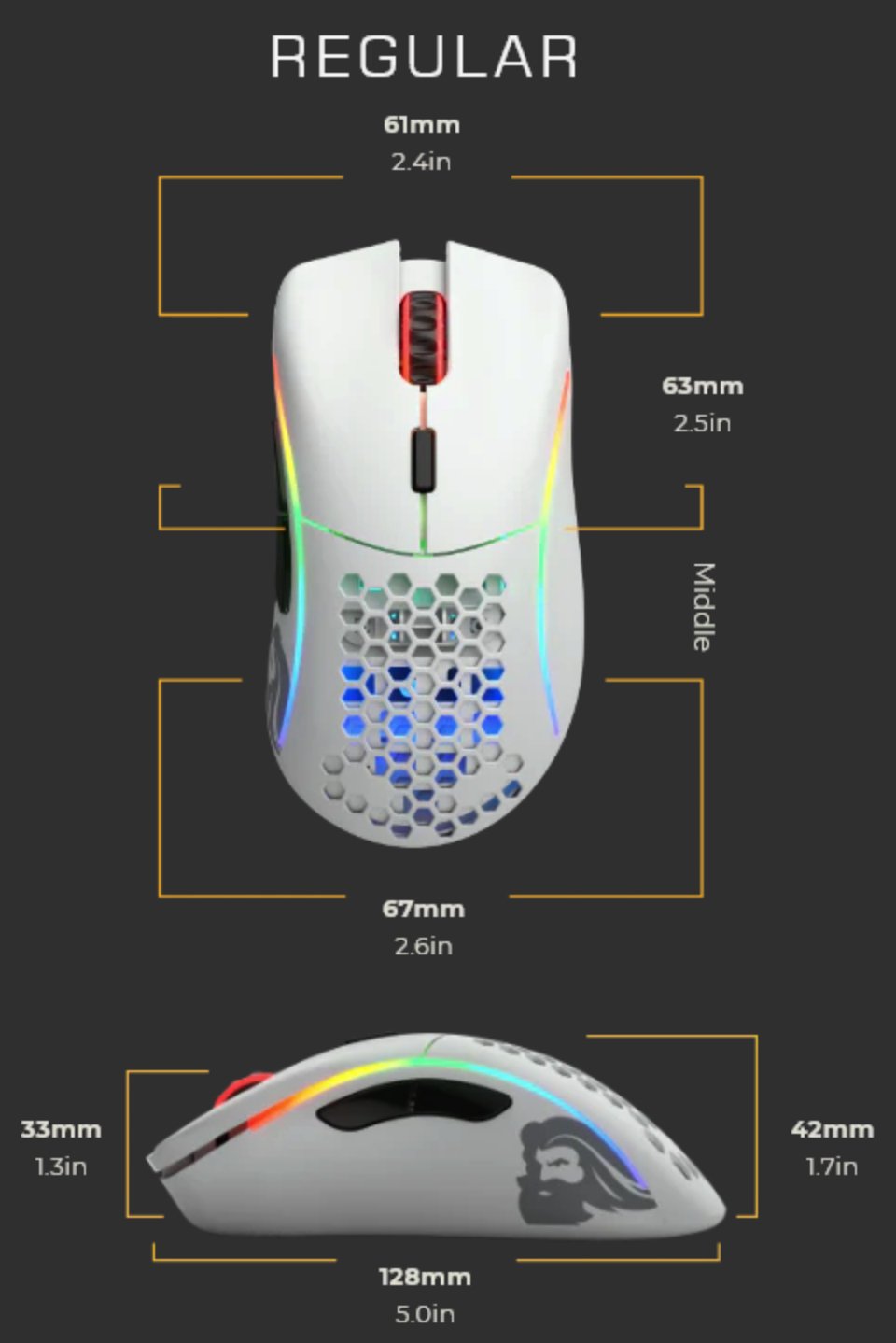 Ratón Gaming Glorious Orochi V2, Rgb Led Light, Optical,