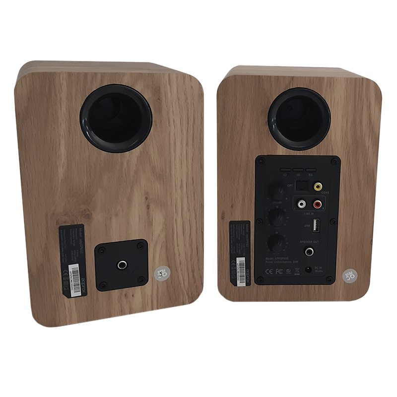 Approx Altavoces Autoamplificados 60w Rms Bluetooth 5.0 - Carcasa De Madera - Rca, Optical, Coaxial, Usb - Incluye