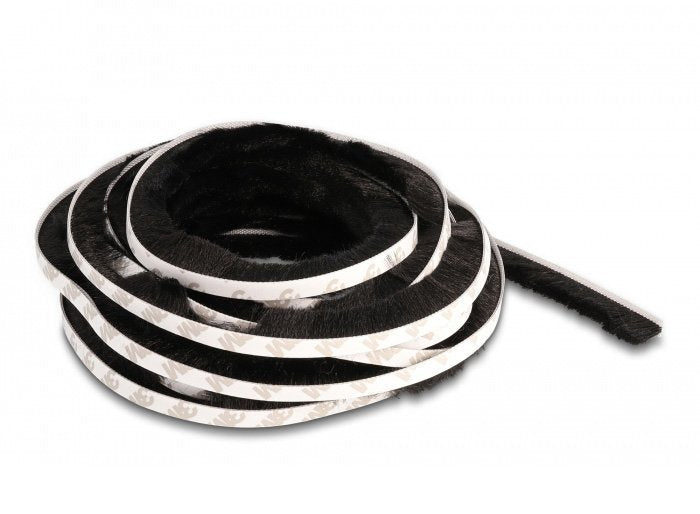 Delock 66895 Tira De Cepillo Autoadhesiva De 15 Mm - 5 M De Longitud, Negra