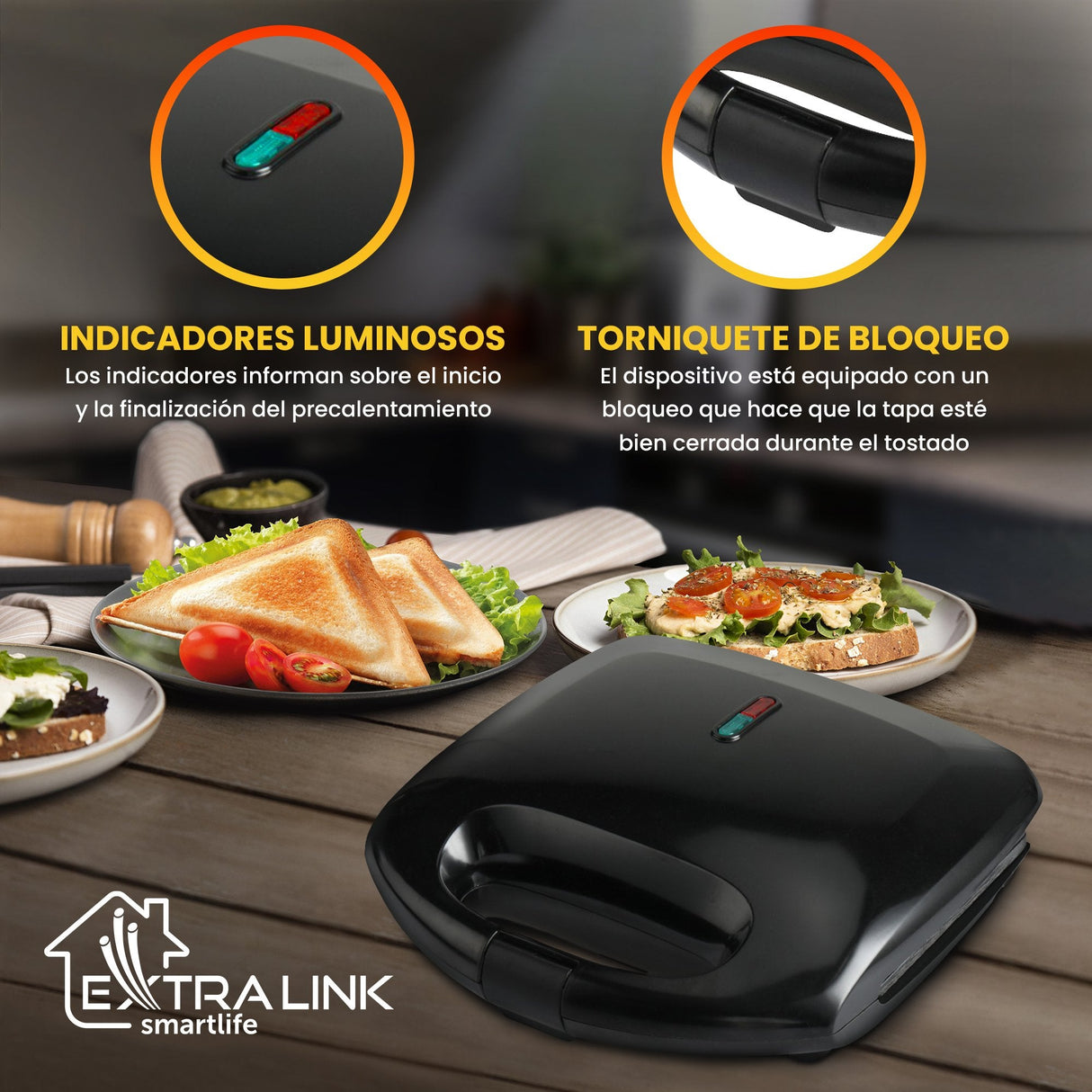 Extralink Smart Life Sandwich Maker Sj-22, 750w