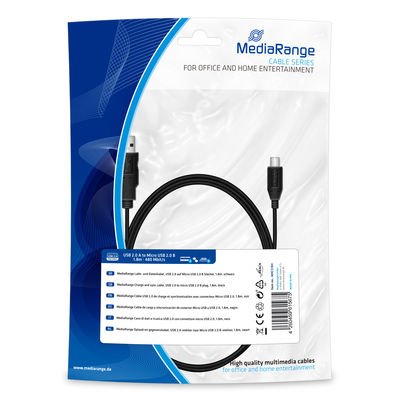 Cable Usb2.0 To Micro-Usb 1.8m/Mrcs184 Mediarange