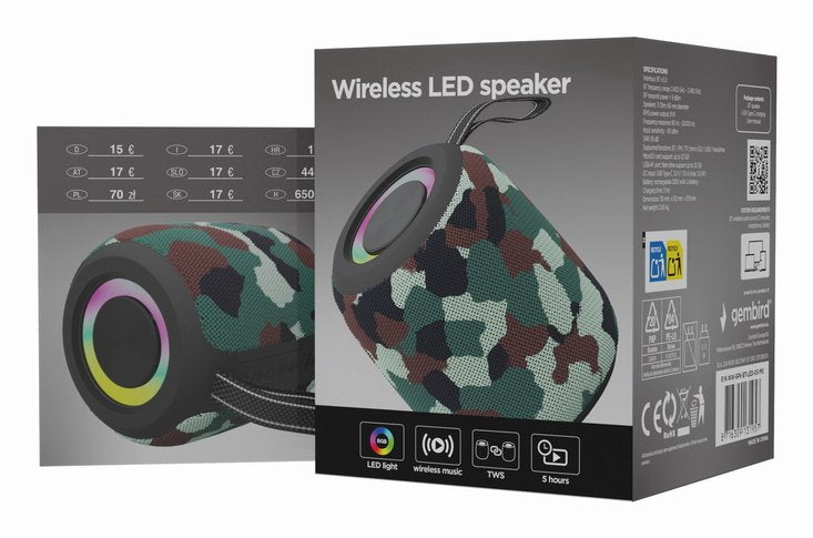 EAN 8716309131964 - Gembird GMB Audio SPK-BT-LED-05-CM altavoz portátil o de fiesta Altavoz monofónico portátil Camuflaje 8 W imagen 7