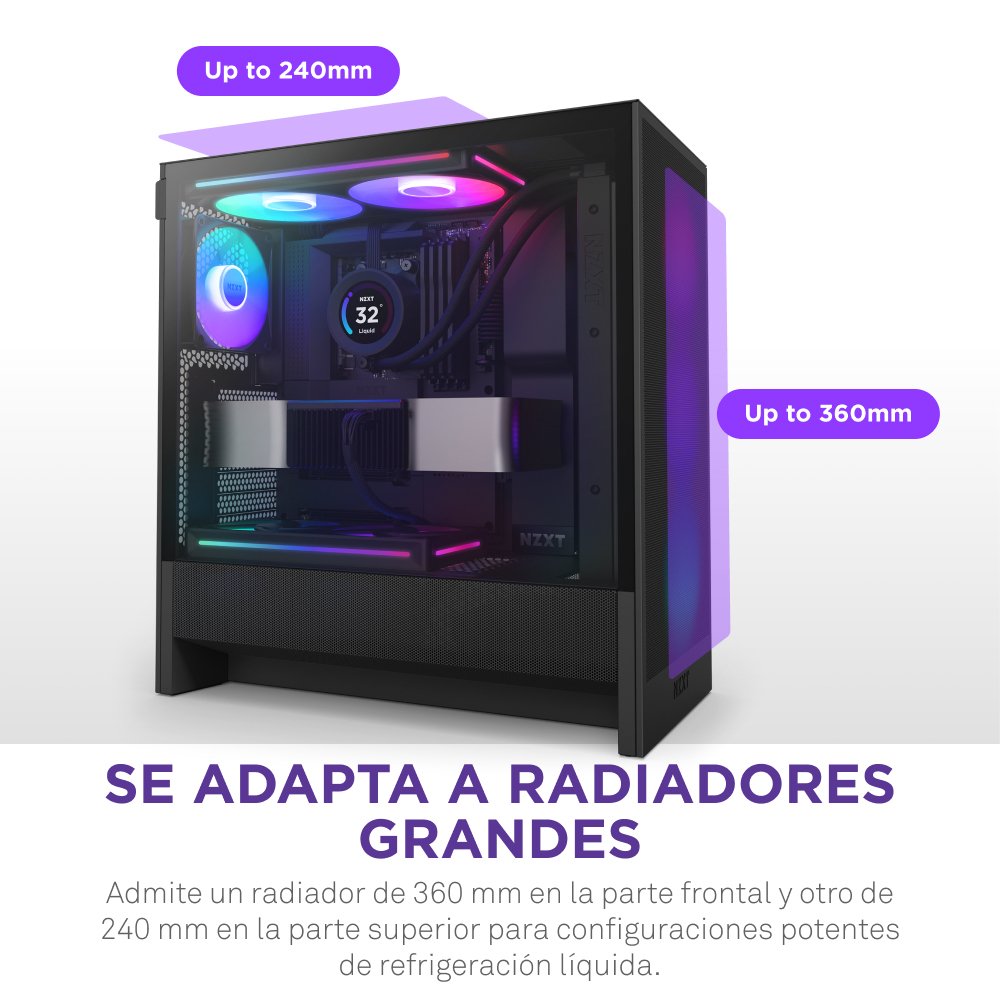 EAN 5056547205878 - NZXT H5 Flow RGB Midi Tower Negro imagen 9