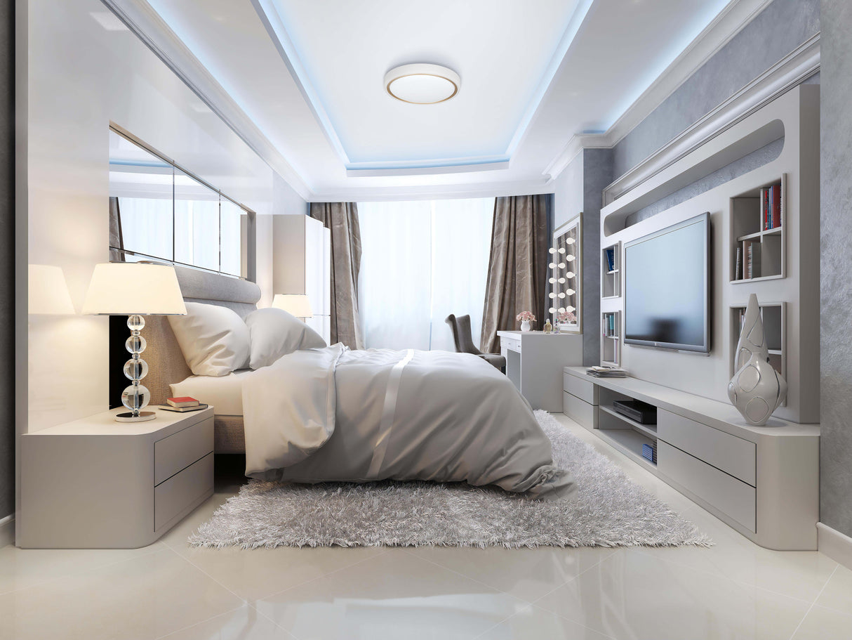 Plafón Led Activejet Aje-Verdi W/G Blanco/Oro 23w