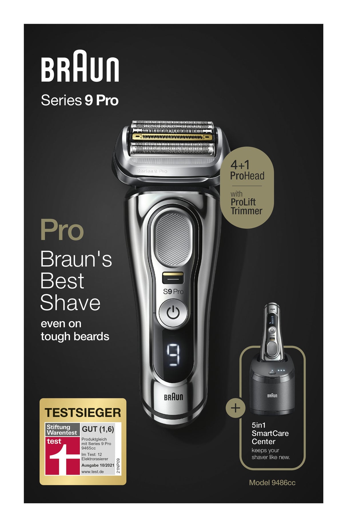 EAN 8700216050197 - Braun Series 9 9486cc Máquina de afeitar de láminas Recortadora Cromo imagen 2