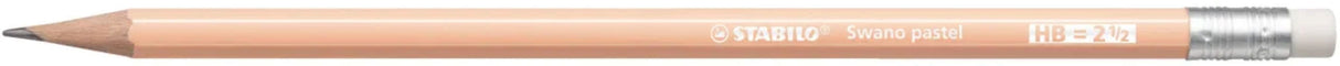 Stabilo Lapiz Grafito Con Goma Swano Pastel Melocotón -12u-