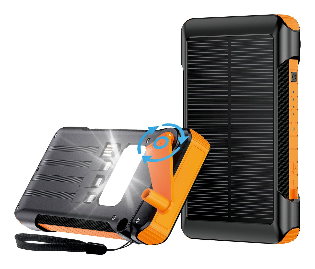 Banco De Energía De Emergencia 2go 10000mah Cargador Solar Y Manivela.
