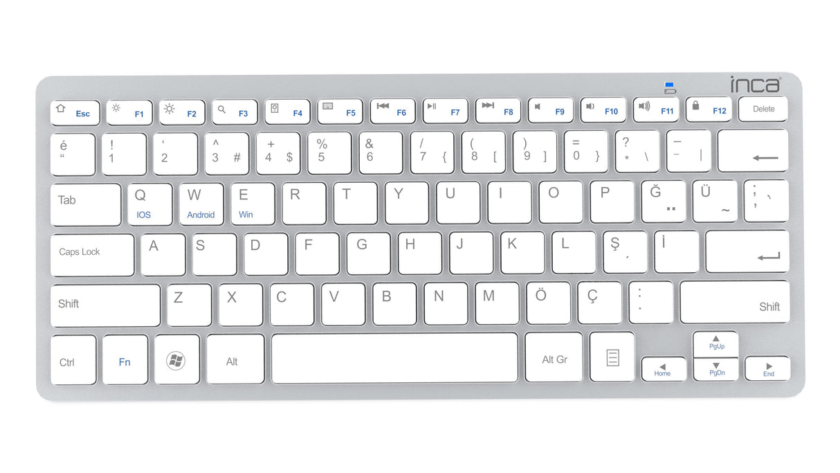 Teclado Aleman  Inca Ibk-569bt Bluetooth Metálico, Plata