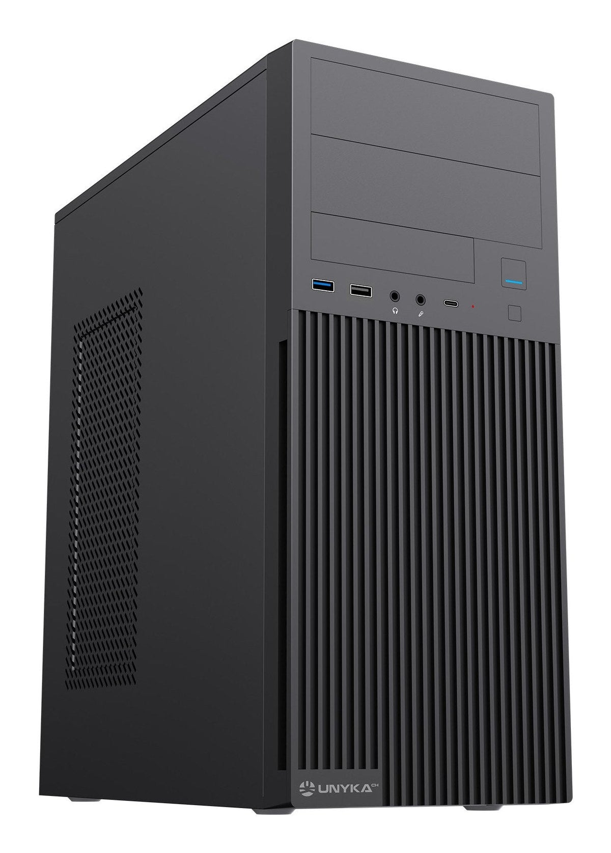 Caja Atx Unykach Aero C360 Cpu Max 145mm Gpu Max 310mm F.A 500w Cristal Templado Negro