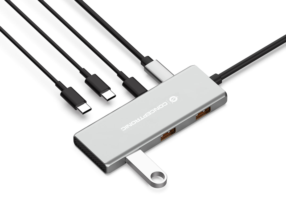 EAN 4015867231371 - Conceptronic HUBBIES17G hub de interfaz USB 3.2 Gen 2 (3.1 Gen 2) Type-C 10000 Mbit/s Gris imagen 2