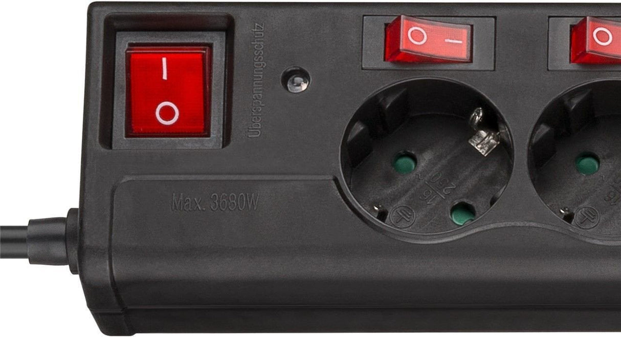 Goobay 72567 Regleta De 6 Enchufes 1.50m Negro