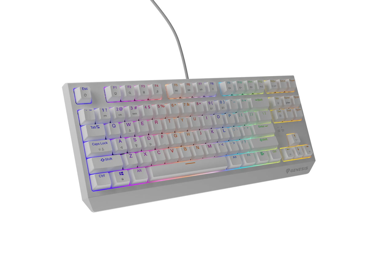 Genesis Thor 230 Tkl Teclado Juego Usb + Rf Wireless + Bluetooth Qwerty Blanco