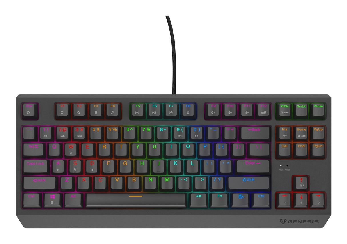 Genesis Thor 230 Tkl Mechanical Gaming Keyboard, Outemu Rojo Switch, Us Layout, Wired, Black