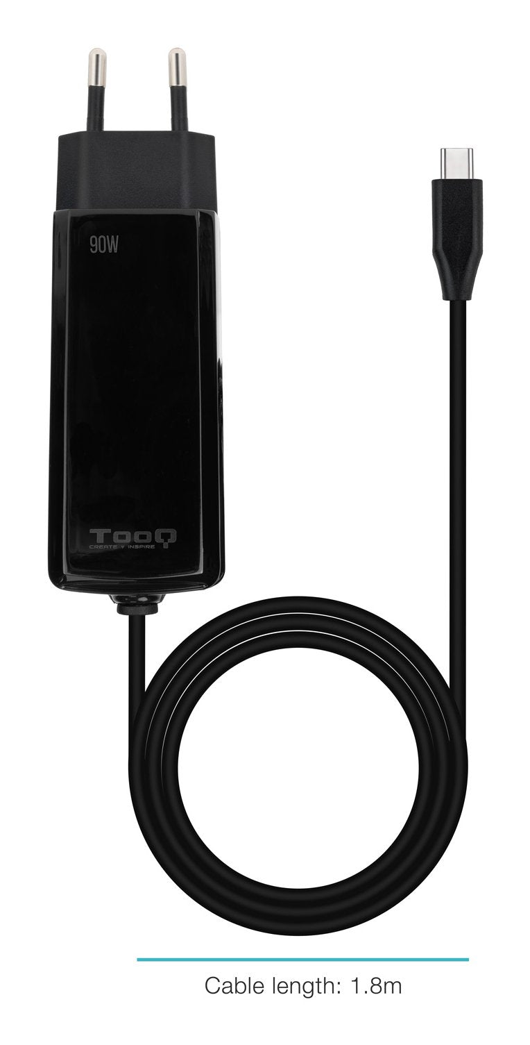 Cargador Portátil Gan Usb-C Pd 90w, Cúbico Negro