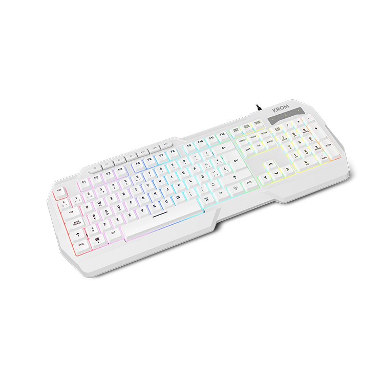 Pack Gaming Krom Kenta Teclado Rgb + Ratón + Alfombrilla + Auriculares Blanco