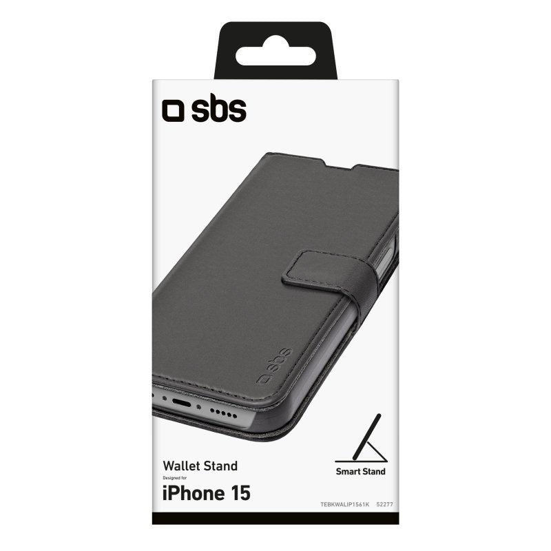 Sbs Wallet Stand Iphone 15 Negro