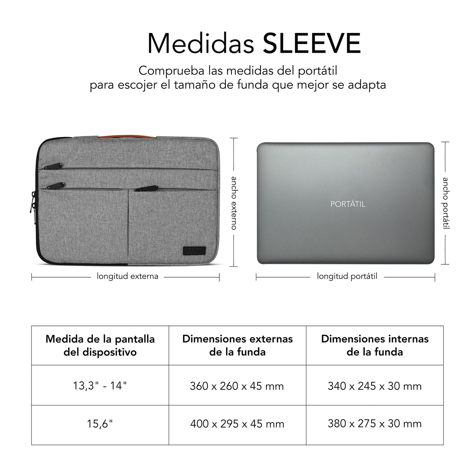 Funda Subblim Air Padding 360 Sleeve Para Portátiles Hasta 14' Gris Claro
