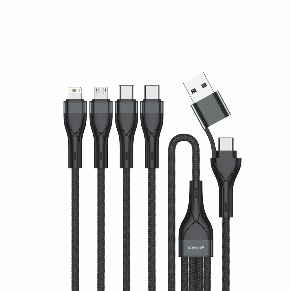 EAN 4252011908172 - 4smarts 541023 cable USB 1,2 m USB A/USB C USB C/Micro USB-A/Lightning Negro imagen 1