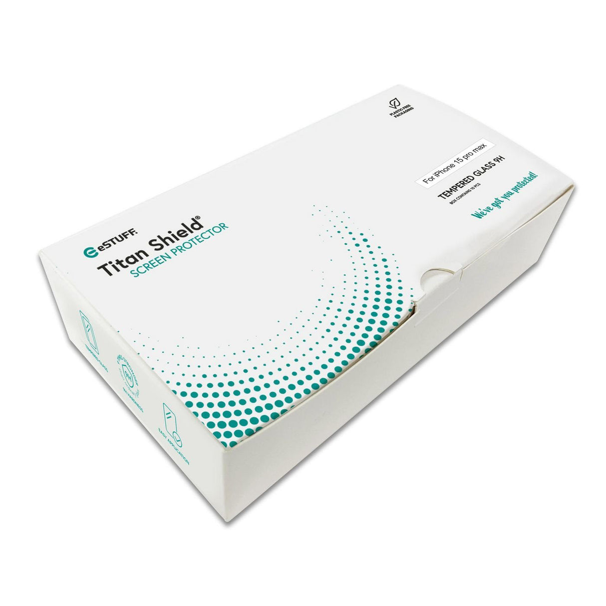 Cover For Infinite Apple Iphone 15 Pro - Max Black Full Cover Titan - Shield. 10 Pcs Tempered Glass Screen Protector