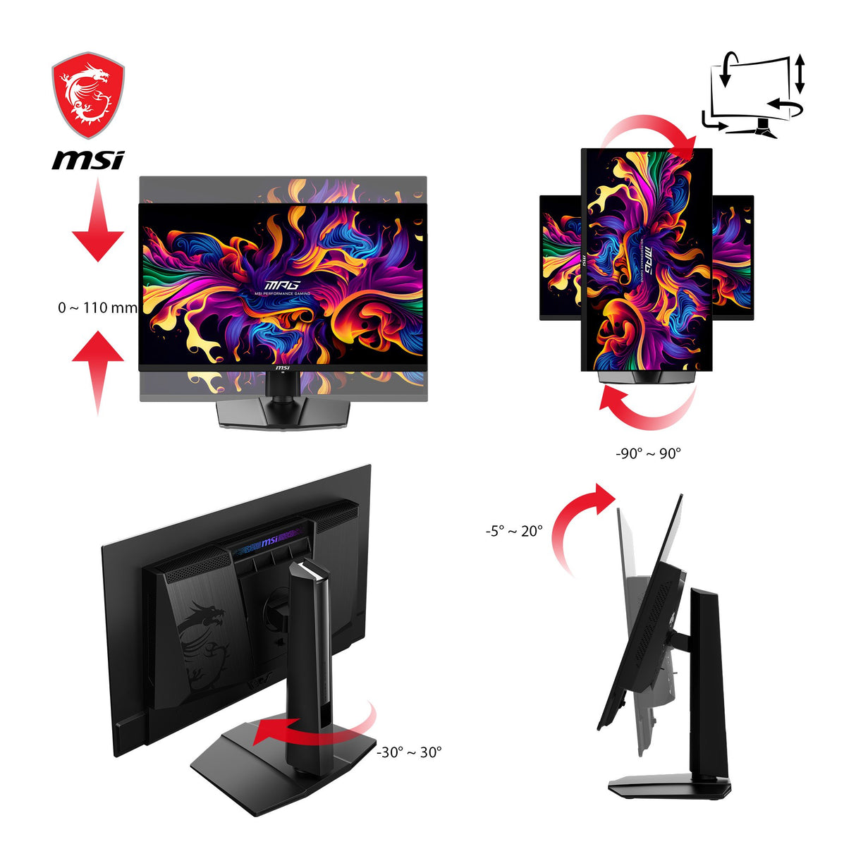 EAN 4711377159425 - MSI MPG 271QRXDE QD-OLED pantalla para PC 67,3 cm (26.5") 2560 x 1440 Pixeles Wide Quad HD Negro imagen 5