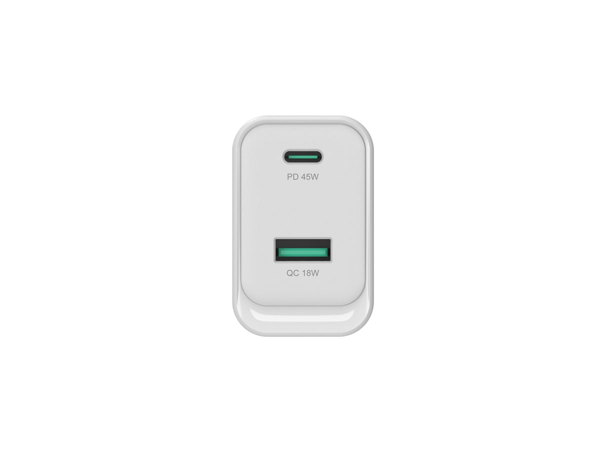 Cargador De Pared Quick Charge 3.0 Pd  Pps 1 Puerto Usb-C 1 Puerto Usb-A Conceptronic Althea 45w