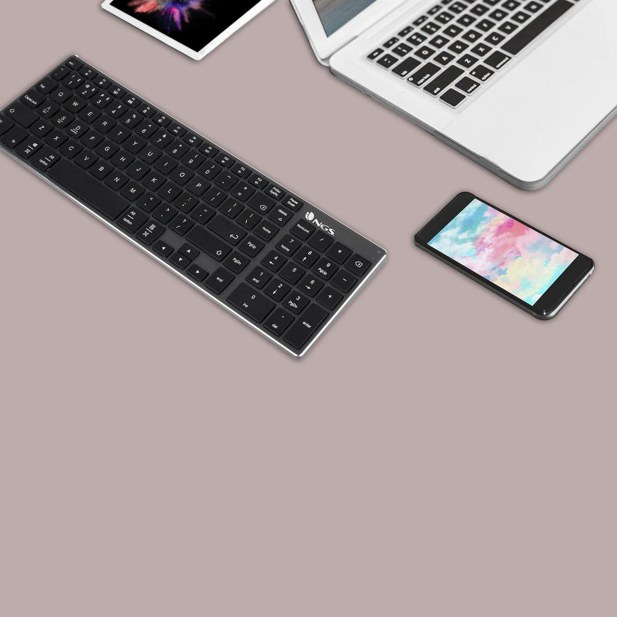 EAN 8435430619423 - NGS FORTUNE-BT, AZERTY, FR teclado Universal Bluetooth Francés Negro, Plata imagen 10