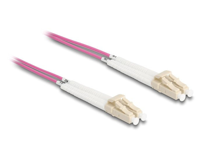 Delock Lwl Cable Lc Duplex A Lc Duplex Multimode Om4 Winkelbar 0,5 M