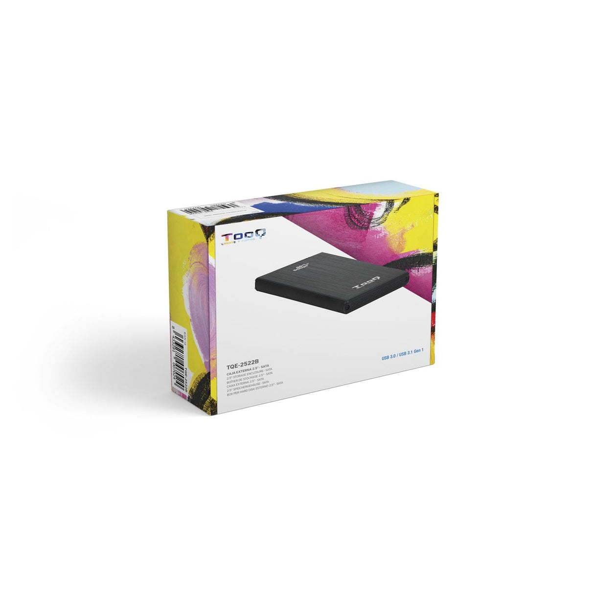 Tooq Carcasa Externa Hdd/Sdd 2.5" Hasta 9,5mm Sata Usb 3.0/3.1 Gen 1 - Negro
