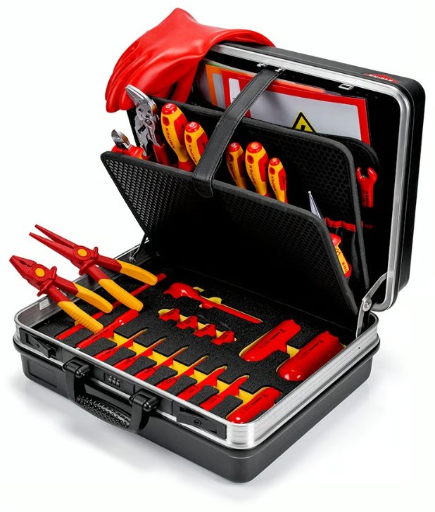 Kit De Herramientas De Knipex "Básico", Mobility, 34 Partes, Conjunto De Herramientas En Negro, Con Rango De Herramientas Para Vehículos Eléctricos 00 21 05 Ev