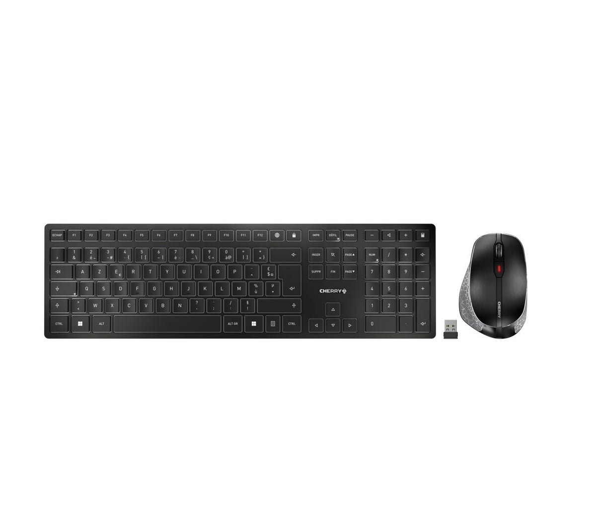 EAN 4025112091933 - CHERRY DW 9500 SLIM teclado Ratón incluido Universal RF Wireless + Bluetooth AZERTY Francés Negro, Gris imagen 1