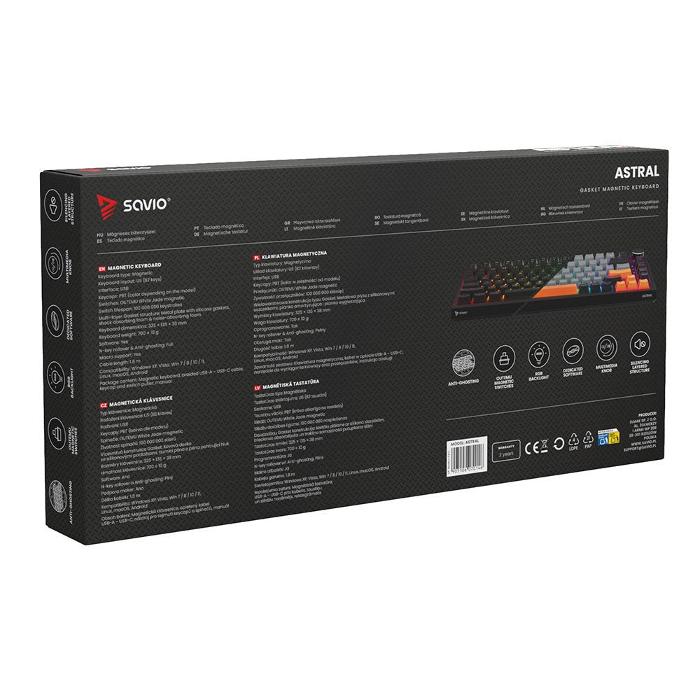 EAN 5905106070146 - Savio ASTRAL BLACK JADE teclado Juego USB QWERTY Internacional de EE.UU. Negro imagen 9