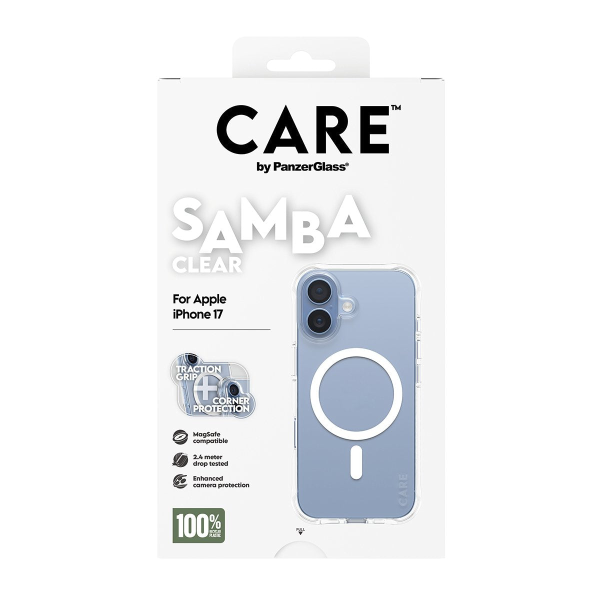 Panzerglass Care Fashionable Case Samba Transparentee W. Blanco Magsafe Iphone 17