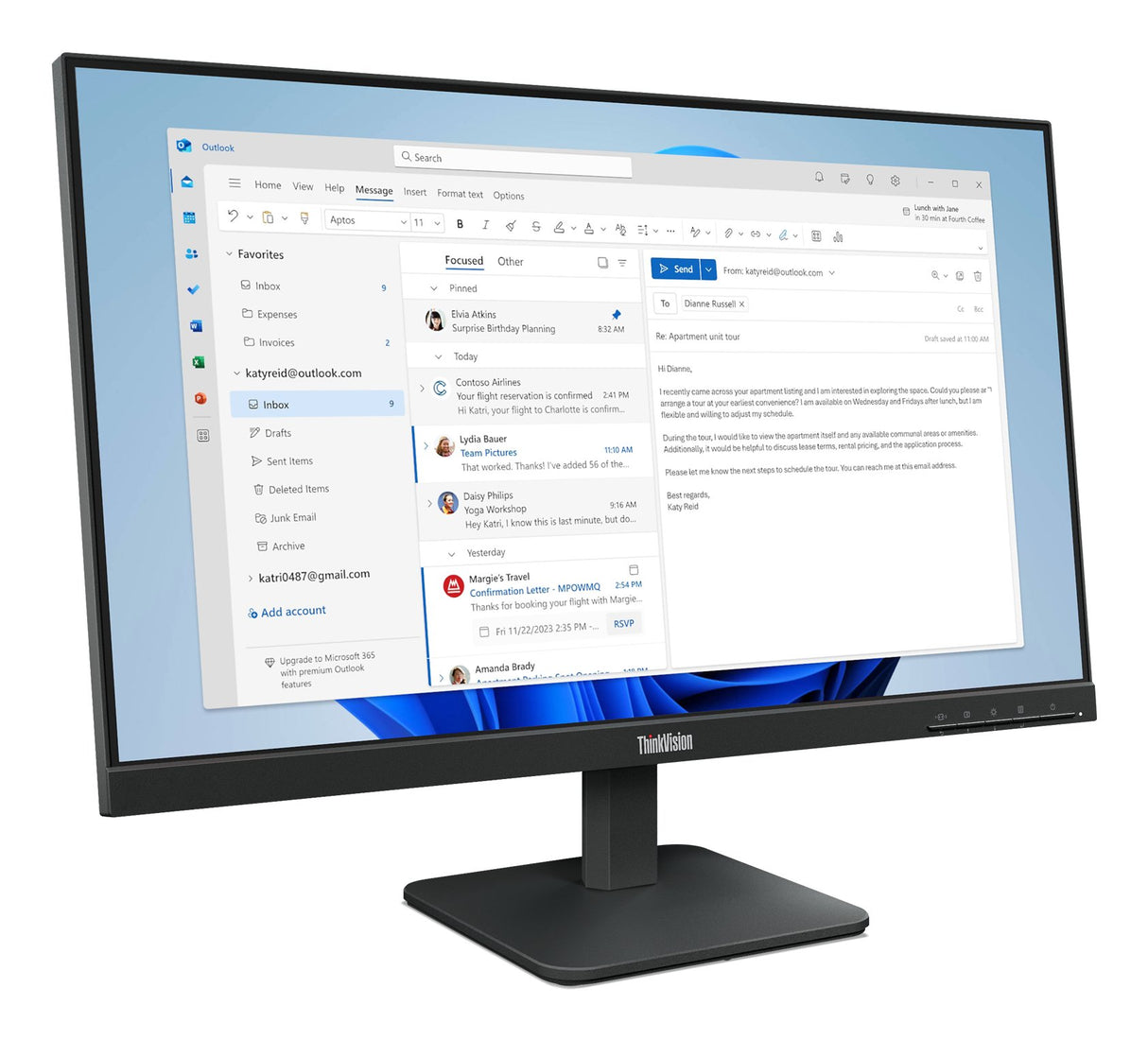 EAN 0198156628701 - Lenovo ThinkVision S24-4e pantalla para PC 60,5 cm (23.8") 1920 x 1080 Pixeles Full HD LED Negro imagen 4