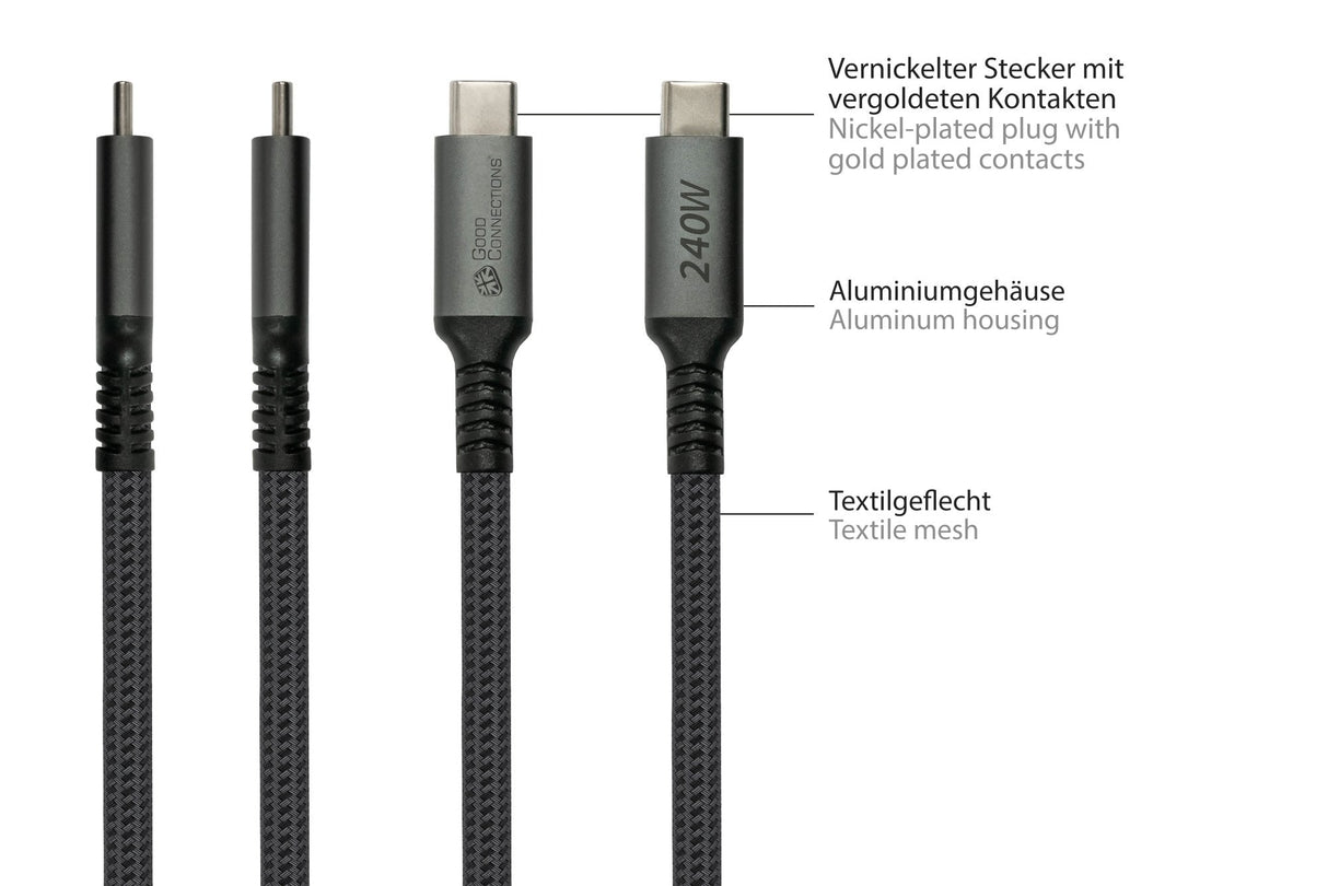 Cable Alcasa 2240-Cct005a Usb Usb 2.0 2 M Usb C Negro