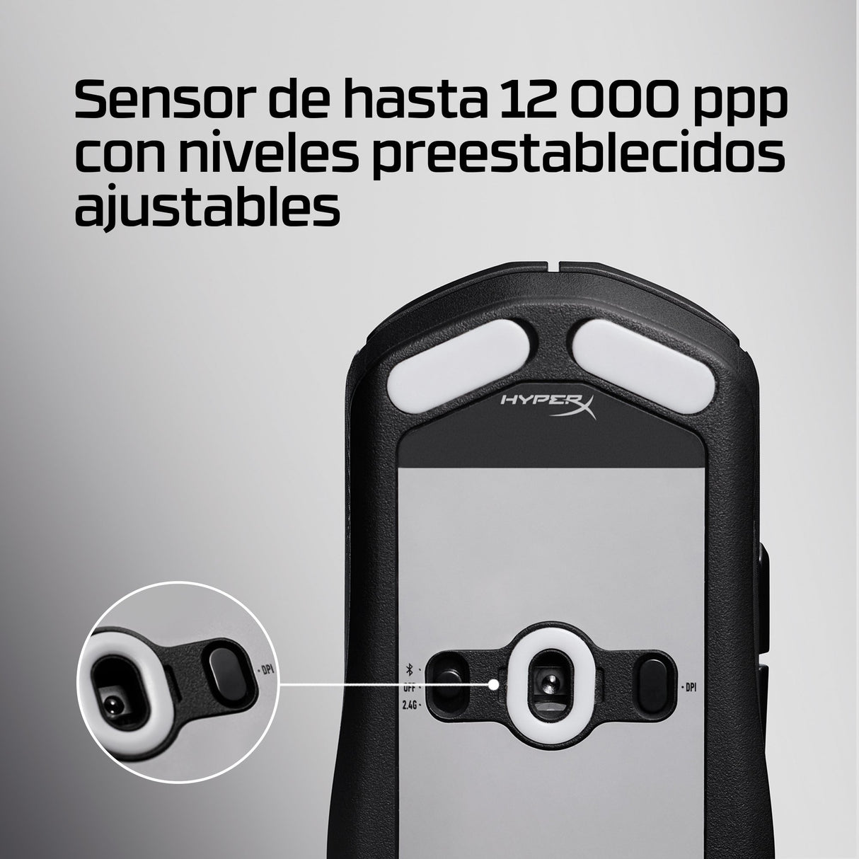 EAN 0198122802449 - HyperX Pulsefire Fuse Wireless Gaming Mouse ratón Juego Ambidextro RF Wireless + Bluetooth Óptico 12000 D imagen 6