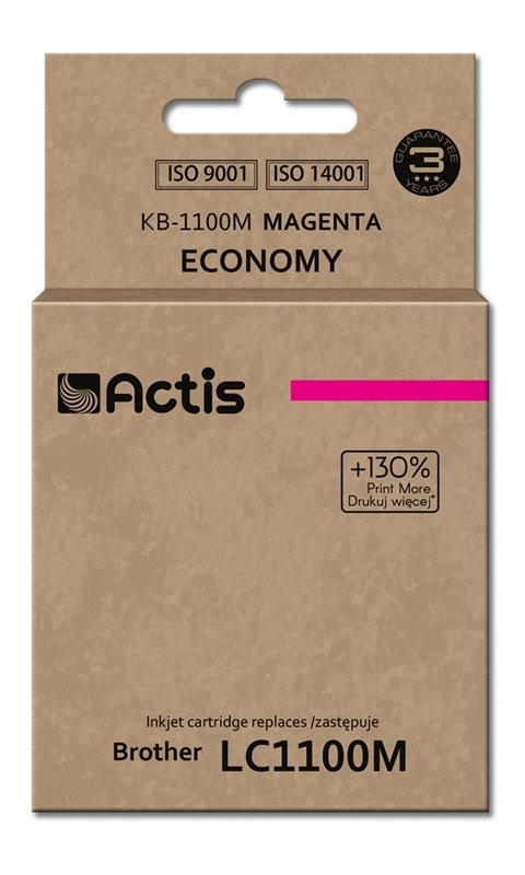 Tinta Actis Kb-1100m (Reemplazo De Brother Lc1100m / 980m - Estándar - 19 Ml - Magenta)