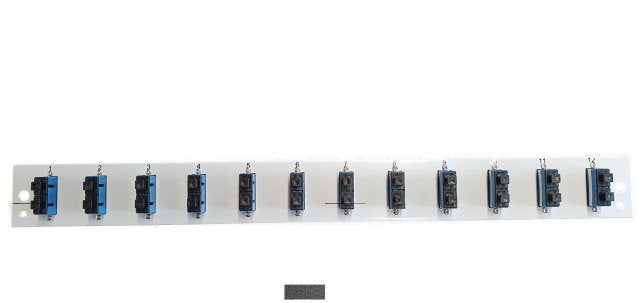 Efb Bestckte Panel Frontal Con 12 X Sc Duplex Empalme Om3 Vertical, Gris
