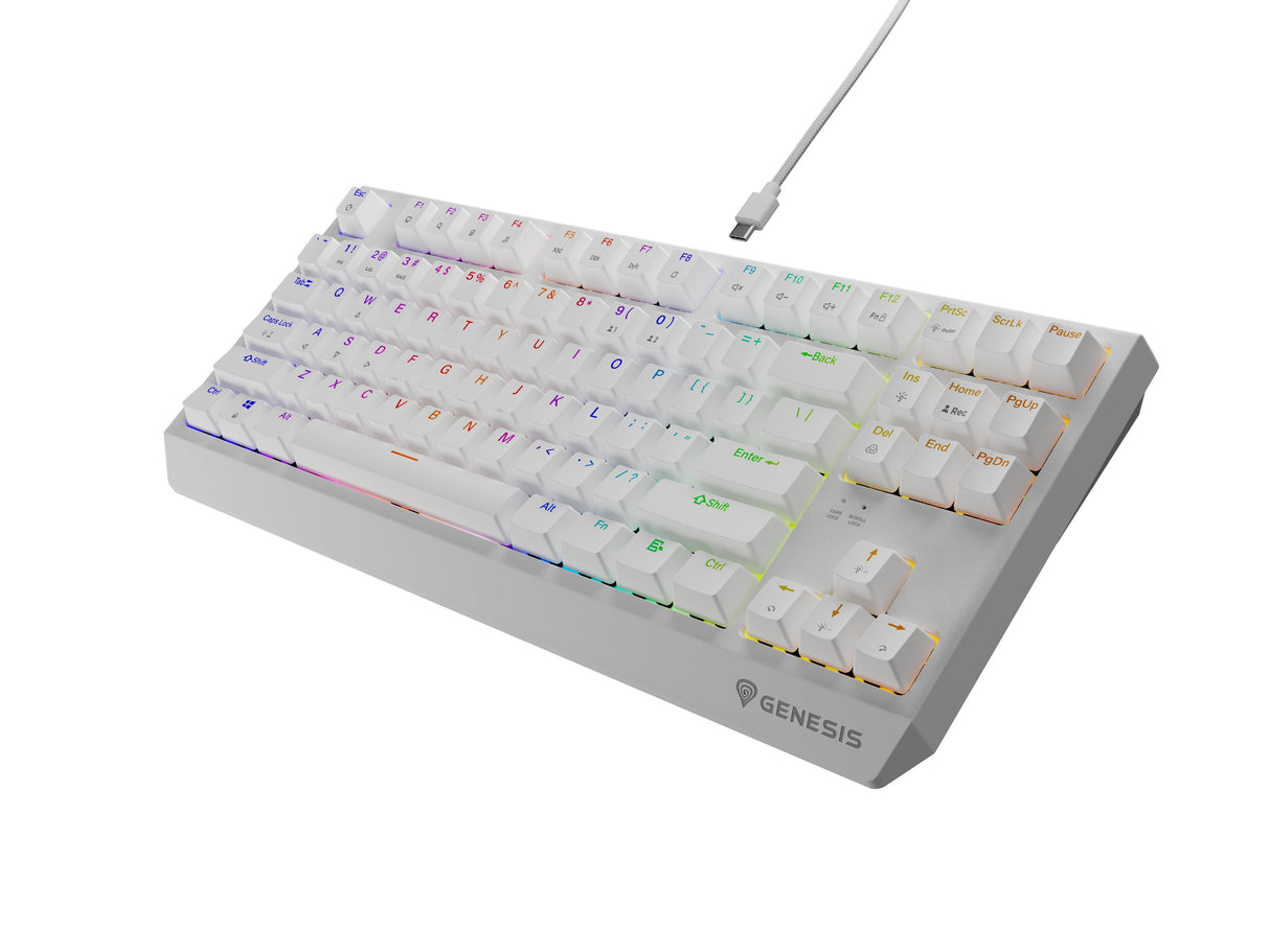 Genesis Thor 230 Tkl Teclado Juego Usb + Rf Wireless + Bluetooth Qwerty Blanco