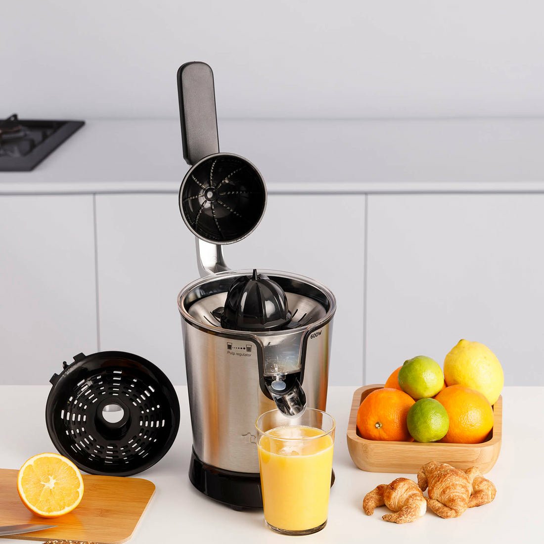 EAN 8414234242693 - Taurus EASY PRESS 1000 LEGEND prensa de cítricos eléctricos 0,65 L 1000 W Negro, Acero inoxidable imagen 8