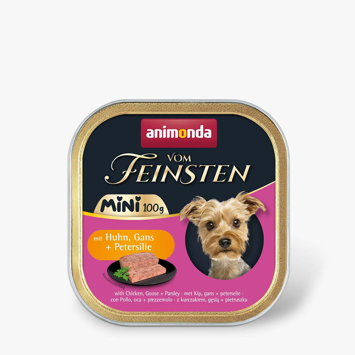 Comida Húmeda Para Perros Animonda Vom Feinsten Adult Mini Chicken, Goose And Parsley 100g