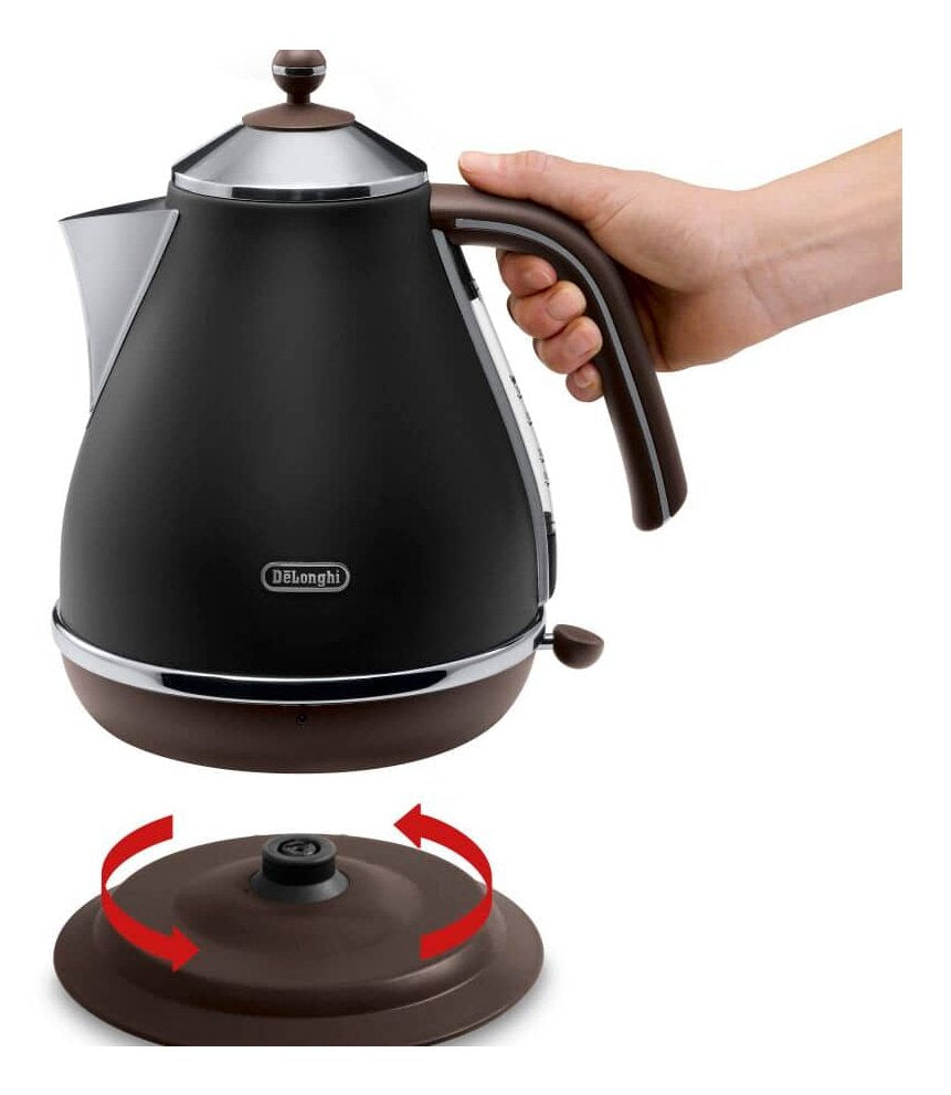 EAN 8004399771956 - De’Longhi KBOV 2001.BK tetera eléctrica 1,7 L 2000 W Negro, Marrón imagen 2