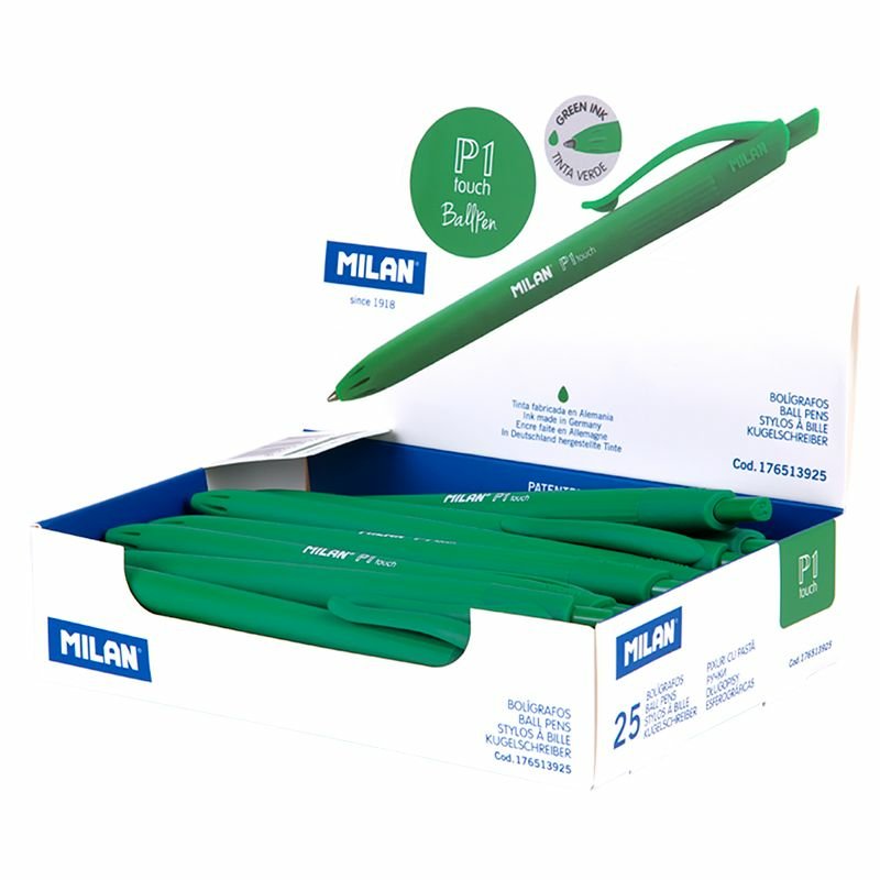 EAN 8411574036647 - Milan P1 Verde Bolígrafo de punta retráctil con pulsador Medio 25 pieza(s) imagen 2