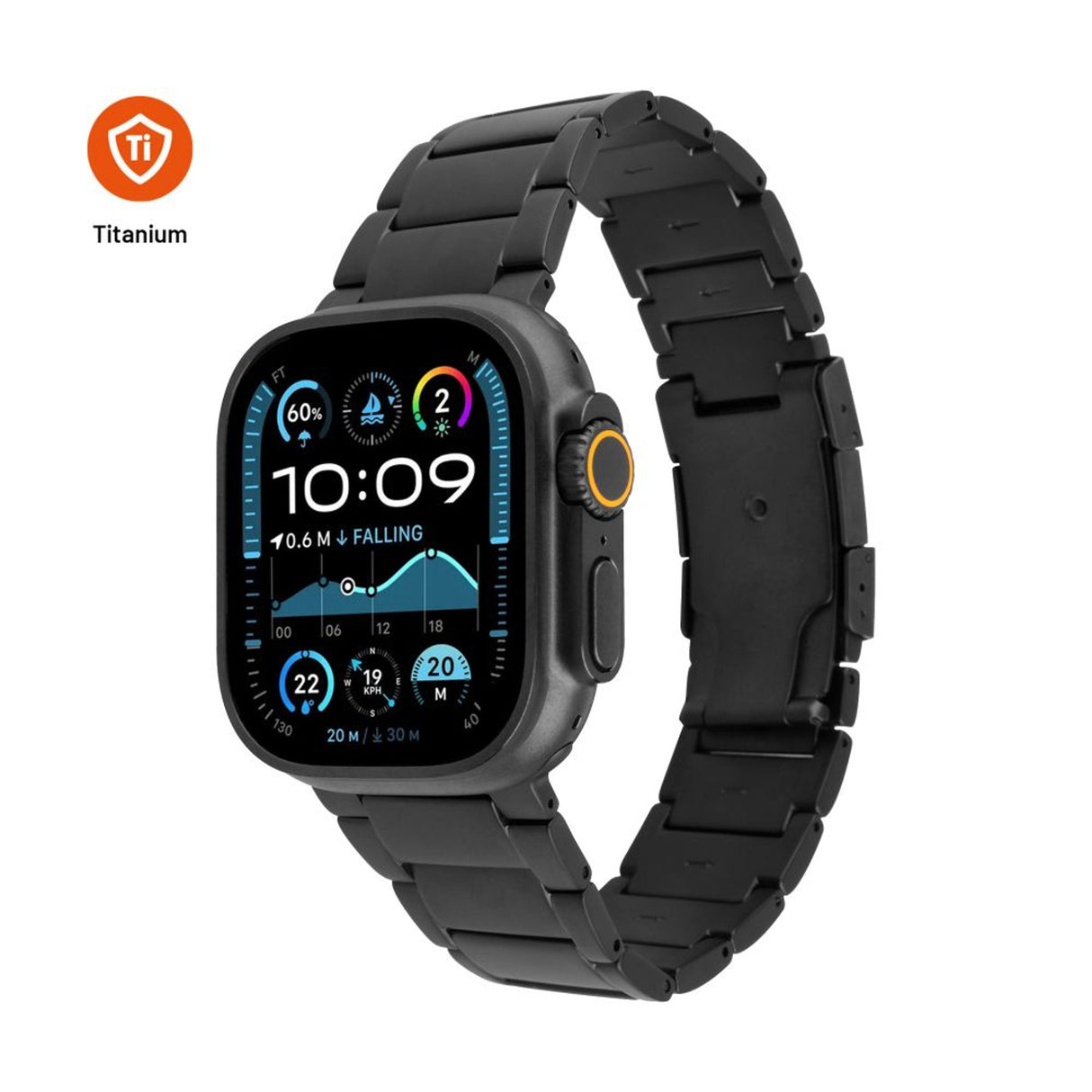 Correa Fija De Titanio Pro Para Apple Watch 44 45 46 49, Negra